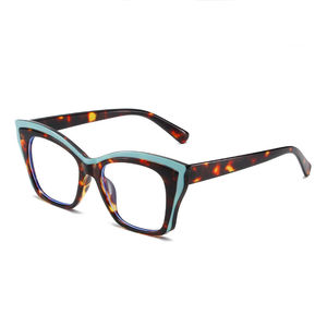 Gafas de luz azul para mujeres y niñas a la moda 2025 ceja azul Floral cuadrado grande TR90 Anteojos Opticos - Product Image 5