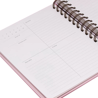 Planificateur financier hebdomadaire et quotidien A5 2024, couverture rigide spirale personnalisée rose - Vente en gros
