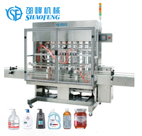Machine de remplissage, de bouchage et d'étiquetage automatique de haute précision pour produits chimiques alimentaires, shampooings, savons liquides et détergents, capacité de 250 ml à 5000 ml, en plastique et verre