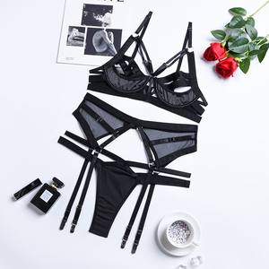 Gran oferta, lencería erótica, ligas de vendaje, ropa interior femenina, traje de 3 piezas, sujetador transparente, disfraces Sexy sin censura - Product Image 6
