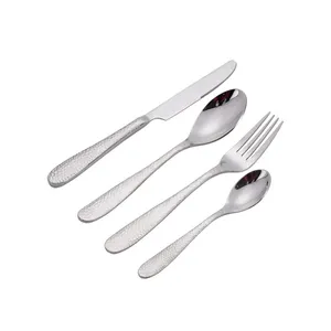 रेस्तरां होटल आईनॉक्स चांदी के बर्तन चांदी 304 स्टेनलेस स्टील flatware डिनर चाकू कांटा और चम्मच सेट कटलरी