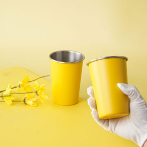 Vasos de vino de acero inoxidable de 480ML ecológicos, vasos de Metal irrompibles para agua, bebidas, vasos de beber apilables para uso diario - Product Image 6