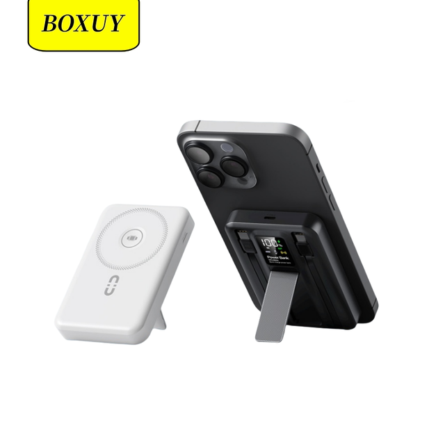 Trending New Products Portable Mini 15W Magnetic Power Bank Wireless Fast Charging With Cable Stand Holder Powerbank 10000mAh
