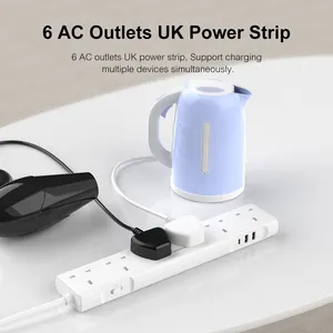 בריטניה איחוד האמירויות כוח הארכת עופרת 3 USB כוח רצועת עם מקורקע 3 סיכות plug and socket
