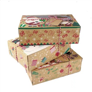 Custom Logo Christmas Paper Bread Donut Apple <b>Boxes</b> Brown Kraft <b>Cookies</b> Gift <b>Boxes</b> for Party - Product Image 5
