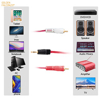 Rouge Blanc 3 pôle 3.5mm Stéréo DC Plug Mâle à AV 2RCA Mâle Audio Câble Y 2 RCA Câble Pour Haut-Parleur Aux MP3 Ordinateur Casque
