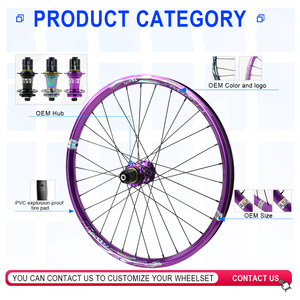 Roues de VTT en aluminium PASAK pour piste, modèle Fishtail, 26/27,5/29 pouces, paire, fixation rapide, frein à disque, pneu clincher HGMS XD - Product Image 2