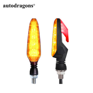 ไฟเลี้ยวรถมอเตอร์ไซค์ LED 2 ชิ้น สีเหลืองอำพัน ไฟเลี้ยวแบบไหล DRL สีขาว - Product Image 3