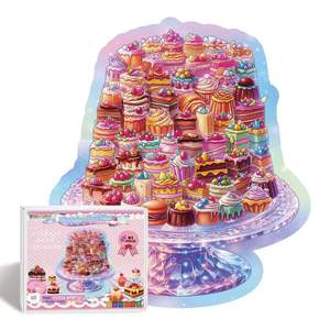 Wacocetoy Rompecabezas de madera con diseño de pasteles y dulces, 61 piezas, 22x24,4 cm, rompecabezas plano para niños y adultos - Product Image 1