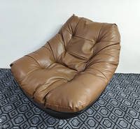 Fauteuil de salon ergonomique pivotant à 360 degrés en cuir véritable, design moderne pour salon et salle à manger, couleur personnalisable