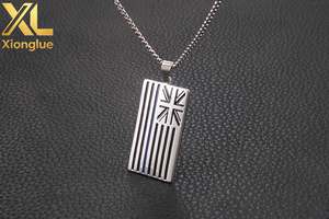Collar de Joyería con Bandera Nacional Clásica de Moda, Collar con Colgante de Bandera del Reino Unido de Acero Inoxidable para Hombres y Mujeres - Product Image 4