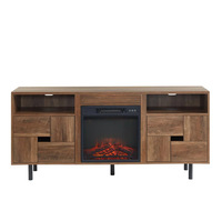 Meuble TV Moderne de Gros avec Foyer Électrique à Flamme Simulé, Table Basse Design et Meuble Décoratif