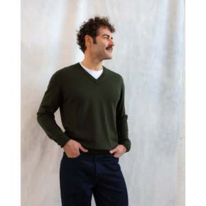 Pull décontracté pour homme Heyfoo, col en V, gris-1, manches longues, tricot en cachemire d'hiver avec logo imprimé jacquard, calibre 12, saison automne - Product Image 6