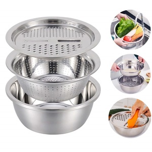 2020 <span class=keywords><strong>nueva</strong></span> moda 3 en 1 rallador de queso ensalada lavado de filtro colador de acero inoxidable - Product Image 3