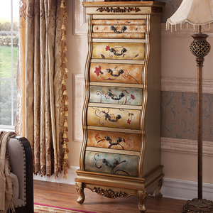 Armoire en bois massif de style rétro américain, style pastoral, multi-niveaux, seau mural, style campagnard, décoration de chambre à coucher, salon - Product Image 1