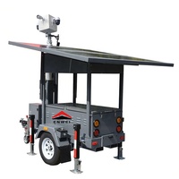 Caméra de sécurité solaire portable, remorque CCTV mobile, étanche IP65, mât manuel de 6 mètres pour l'irrigation