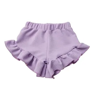 गर्मियों Seersucker शिशु बच्चे लड़कियों Ruffles कैंडी रंग शॉर्ट्स बच्चों बच्चों बुलेट कपड़े पतलून जाँघिया