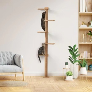 Árbol para Gatos Moderno de Madera de 5 Niveles, Montado en la Pared, con Poste Rascador de Sisal para Escalar y Descansar, Ecológico, <span class=keywords><strong>Tamaño</strong></span> Personalizado, para Uso en Interiores - Product Image 1
