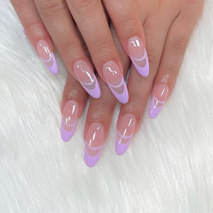 Venta al por mayor línea dibujada a mano prensa francesa en uñas parches de Arte de uñas impresos arte de uñas desmontable - Product Image 1