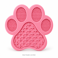 Bol interactif antidérapant en silicone en forme de patte de qualité alimentaire pour animaux de compagnie, pour une alimentation lente