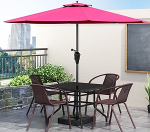 Ensemble de mobilier d'extérieur pour villa, parasol de patio moderne, résistant aux intempéries, adapté aux hôtels, table et <span class=keywords><strong>chaises</strong></span> en verre trempé noir - Product Image 2