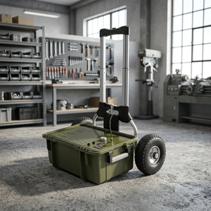 Chariot à outils électrique robuste vert neuf avec roues pour une mobilité aisée et étui, garantie de 4 ans - Product Image 2