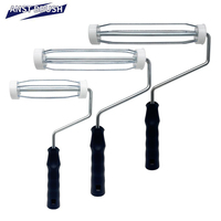 ANST Cadre de rouleau à peinture 4 fils 4 pouces avec tige de 6 mm en acier inoxydable zingué, poignée en plastique, usage industriel/DIY, OEM, garantie 3 mois