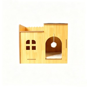 Wooden Cat Villa Rectangle Durable All Season Pet <b>Bed</b> For <b>Small</b> <b>Dogs</b> And Cats - Product Image 5