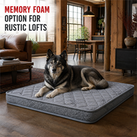 Rustikale Loft Orthopädische Hundematte 11cm Großes Hunde-Bodenkissen mit Memory-Schaum Komfort-Option
