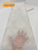 Chine gros 3d paillettes dentelle coréenne à la main Tulle broderie plume dentelle 100% Polyester nouveau produit mariée mariage
