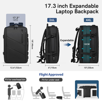 Tas Laptop Pria Anti Air Bahan Nylon 17-Inci dengan Logo Kustom, Cocok untuk Perjalanan Bisnis, Dapat Diperluas, dan untuk Liburan Santai