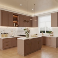 Ensemble complet d'armoires de cuisine Aige, style moderne, meubles de cuisine en panneaux de particules, armoire de cuisine pour appartement, prix d'usine