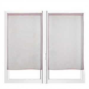 Rideaux mi-transparents en tissu, taille 60 x 120 cm, 100 % polyester, couleur Roselin, modèle <span class=keywords><strong>Monna</strong></span>, pour l'intimité et la transparence, unis, lavables - Product Image 1