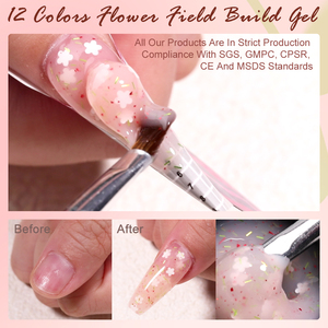 Gel de construction pour extension d'ongles à séchage rapide, Gel sculptant transparent comme du cristal pour le modelage d'ongles, Gel de construction Flowder Field - Product Image 6