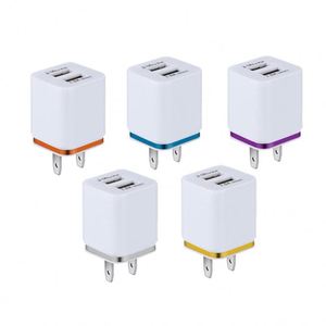 <b>Small</b> Gold Edge Plated Dual USB QC3.0 Fast Charger 15W Output for Cell Phones & <b>Laptops</b> Car & Wall Use - Product Image 1