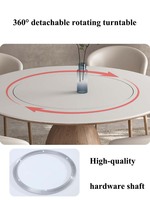 Table à Manger Ronde Style Crème Bois de Designer d'Intérieur Combinaison Nordique en Bois Massif Pure et Chaise Planche de Roche