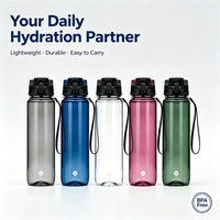 Bouteille d'eau Tritan anti-fuite avec couvercle à ouverture rapide, sans BPA, portable, pour le sport, la gym, les voyages et le camping