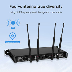 AD4D-2 2 Channel UHF Wireless <b>Microphone</b> for Stage Performance Karaoke Church and Events - Product Image 4