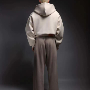 Sudaderas con Capucha Extra Grandes de Color Sólido Personalizadas YTS, Unisex, Hombros Caídos, Tejido Grueso de 500 g/m², Sudaderas Cortas - Product Image 4