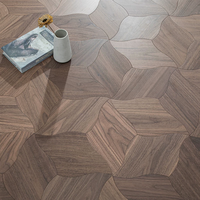 Parquet en bois massif multicouche en noyer noir de style américain moderne, feuilles de bouleau pleines, incrustation irrégulière, sol pour la maison