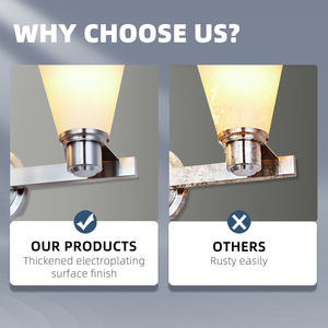 Applique murale LED moderne en acier inoxydable E26, étanche IP44, éclairage contemporain pour salon - Product Image 4