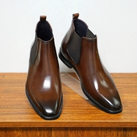 Bottes Chelsea pour hommes grande taille 38~48, marque rétro, confortables, en cuir véritable, bottes à la cheville pour hommes, mode 2026, noir, marron, bottes pour hommes