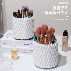 Boîte de rangement rotative pour cosmétiques, organisateur de bureau en verre à 360 degrés pour pinceaux de maquillage, rouges à lèvres, crayons à sourcils - Product Image 4