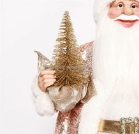 Vente en gros Père Noël Noël 30CM grandeur nature Décoration de vacances Père Noël avec paillettes Design spécial