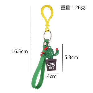 Mini cactus en pot porte-clés 2025, plante de voiture en caoutchouc, impression UV, durable, porte-clés tendance, cadeau, pendentif, vente en gros - Product Image 6