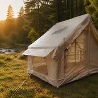 Tente pneumatique de camping pour jardin 6 personnes ㎡   Tente familiale gonflable imperméable Oxford 420D 2x3m, compacte, facile à installer, portable