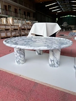 Table basse italienne en marbre Arabescato Table basse personnalisée en marbre blanc Table console design pour le salon