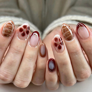 <span class=keywords><strong>Uñas</strong></span> Postizas Hechas a Máquina con Punta Francesa, Diseño de Estrella, Leopardo, Diamantes de Imitación <span class=keywords><strong>y</strong></span> Lazo, <span class=keywords><strong>Uñas</strong></span> Postizas Cortas Ovaladas Reutilizables, Venta al por Mayor - Product Image 1