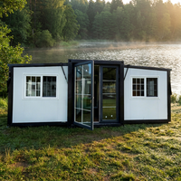 Maison conteneur préfabriquée moderne, portable, extensible et respirante, tout-en-un, modulaire, bureau, villa, salon, cuisine