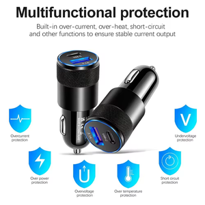 Chargeur de voiture double port USB-C 3.1A PD à charge rapide, adaptateur universel en alliage d'aluminium, sortie 30W - Product Image 2
